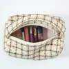 Bolsa de Almacenamiento Portátil de Moda Transfronteriza para Cosméticos, Gran Capacidad, Neceser de Lujo Estilo Chanel a Cuadros