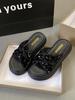 Sandalias gruesas de verano para mujer, con lentejuelas de moda, informales, antideslizantes y distintivas, para celebrar Internet, 2024