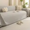 Funda de sofá simple de color liso, adecuada para todas las estaciones, estilo nuevo, hecha de mezcla de algodón y lino, a prueba de gatos, funda de sofá de cobertura total, manta y plaid