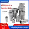Conector Rápido Kze Resistente à Alta Pressão Duplo Auto-Selante Aço Carbono Plugue Rápido Mangueira Troca Rápida Tubo de Óleo Rosca Interna de 4 Pontos Conector Hidráulico