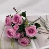 Flores de simulación para bodas al por mayor Nuevo ramo estilo europeo rosa de alta calidad ramo falso decoración flor de ceremonia arte floral