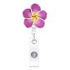 Plumeria Hawaiana Fresca Pequeña Hebilla de Tirón Fácil Flor de Barro Suave Hecha a Mano Insignia Retráctil Hebilla de ID de Tirón Fácil