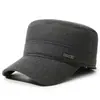 Gorra plana de invierno cálida para hombre transfronteriza, gorro de algodón grueso que cubre las orejas, gorro a prueba de frío para mediana edad y ancianos, gorra de béisbol casual para exteriores