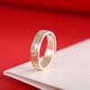 Joyería de Viajero de Moda con Plata Esterlina 9999 Patrón de Hierba Tang Anillo Abierto Chapado en Oro para Mujeres Anillo de la Paz