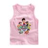 Ropa del equipo Wangwang, chaleco para niños, novedad de verano, camiseta fina sin mangas de algodón para niños y niñas, camiseta de una pieza a la moda