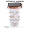Adequado para Fivela de Apple Watch Pulseira de Silicone com Pulseira de Relógio Cravejada de Diamantes iWatch Design Original Fivela de Pino