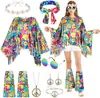 Amazon 70s Hippy Manto Tie-Dye Disfraz