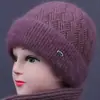 Chapéus de Inverno para Mulheres de Meia-Idade e Idosas, Boinas Octogonais à Prova de Vento e Quentes para Mulheres, Chapéus de Lã Tricotados