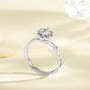Anillo de plata de ley 925 con lazo y rosa para novia, diseño de nicho dos en uno para hermanas.