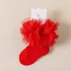 Calcetines de encaje personalizados para niñas, nuevos calcetines de encaje para bebé princesa primavera y otoño 2026, calcetines de baile infantiles transfronterizos