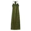 Vestido de Alça de Viscose de Alta Definição para Outono com Ajuste na Cintura Estilo Chinês Novo Estilo Chinês Luxo Acessível Renda Saia Longa que Cobre o Quadril para Mulheres N8063