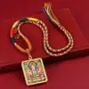 Corda para Pingente de Colar Estilo Xizang, Pingente Thangka, Pingente dos Cinco Senhores, Produtos Culturais e Criativos de Templo, Oito Grandes Deuses Guardiões, Corda de Algodão Tecida à Mão