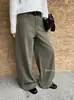Calça Larga de Perna Larga T-PLATFORM para Mulheres, Outono 2026 Novo Estilo Coreano Casual Calças de Algodão 26068