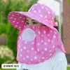 Sombrero de sol de verano para mujer, sombrero con capa protectora solar para el rostro, protector facial para ciclismo, sombrero de ala ancha para mujer con mascarilla facial, sombrero de sol para recolectar té