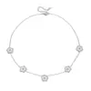 Aço Inoxidável Moda Trevo de Cinco Folhas Dupla Face Colar Brincos Pulseira Conjunto Joias de Aço Inoxidável Trevo de Cinco Folhas da Sorte