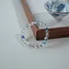"Azul de Meio Verão" Pulseira de Cristal Branco Natural de Alta Pureza, Pulseira de Água-Marinha da Sorte, Presente para Casal Atacado