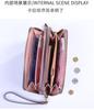 Bolso de Mano Transfronterizo Billetera para Mujer 2024 Bolso Largo para Teléfono con Doble Cremallera para Mujer Cartera de Monedas Multifuncional a Cuadros Almacenamiento