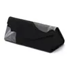 Estojo dobrável triangular para óculos, estojo portátil para óculos de sol de miopia, bolsa de armazenamento tridimensional com padrão cruzado preto, em estoque para entrega direta