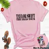 Moda Europeia e Americana 2025 Taylor Swift estampa simples T-shirt unissex gola redonda Europeia e Americana