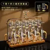 Conjunto de copos de Baijiu para uso doméstico, simples e elegante, apresentando um pequeno suporte de vidro em forma de veado, copos em formato de bala, copos de haste longa, copos com folha de ouro Jinshan e um decantador Blue Mountain