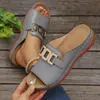 Sandalias de cuña abiertas sin cordones para mujer, con hebilla de metal, estilo boca de pez, para comercio exterior del sudeste asiático, talla grande, sandalias de playa