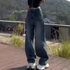 Jeans Curvos Estilo Banana Talla Grande para Mujer, Pantalones Sickle Adelgazantes de Verano, Pantalones Rectos Sueltos de Pierna Ancha Estilo Papá