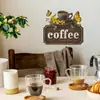 Fun-F931 Placa de Madeira Criativa para Café e Xícara de Café Decoração de Restaurante Cafeteria Adesivo de Parede Autoadesivo