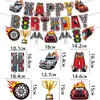 Decoración de Fiesta de Cumpleaños Temática de Carreras Transfronterizas Banderín Tirar Bandera Arreglo de Cumpleaños de Piloto Inserto Espiral para Pastel