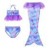 Bikini de Explosión de Sirena Traje de Baño de Tres Piezas Cola de Sirena Más Aletas Salida de Fábrica