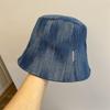 Moda Estilo Japonés Mezcla de Colores Denim Seis Piezas Costura Sombrero de Cubo Nuevo Otoño Temprano para Mujer Pequeño Sombrero de Pescador Recto