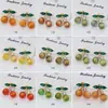 Pendientes de Fruta de Cereza Tridimensionales de Lujo Ligero de Primavera y Verano Pendientes de Fruta Artificiales Coloridos Dulces Frescos Lindos Corazón Femenino Pendientes Pendientes