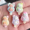 Accesorios de Resina de Helado de Animales de Dibujos Animados al por Mayor Linda Funda para Teléfono Móvil de Paleta Accesorios para Anillo de Pasador Material de Parche
