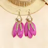 Pendientes de Plumas Bohemios Transfronterizos, Pendientes de Borlas Estilo Étnico Retro, Accesorios de Lujo de Alta Gama para Viajes y Vacaciones