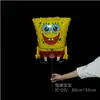 Celebridade da Internet Transfronteiriça Grande Clipe Vara de Puxar Filme de Alumínio Animal de Desenho Peppa Pig Balão Brilhante Atacado Barraca de Rua de Mercado Noturno Atacado