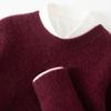 Suéter de Lã Escovada Novo Outono e Inverno Masculino Gola Redonda Fio Duplo Espessado Suéter Casual Juvenil Malha Suéter de Caxemira Escovada