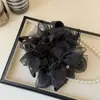 Goma para el pelo con lazo de cinta de gasa estilo coreano para niñas, Cuerda para el pelo estilo perezoso de hada para coleta y moño