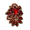 Broche Grande de Flor y Hoja de Cristal Estilo Exagerado Europeo y Americano Broche de Flor Grande de Cristal para Mujer Ropa de Traje Chaqueta Abrigo Accesorios Retro Elegantes de Gama Alta