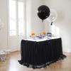 Decoración popular de mesa de postres para banquetes de cumpleaños de Amazon, faldón de mesa de malla, faldón de mesa para fiesta de Halloween