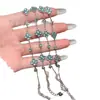 Venta al por mayor del fabricante Xiaohongshu Pulsera de Jade de Trébol de Cuatro Hojas Azul Natural Raro con Incrustaciones de Plata S925, Alto Valor Estético