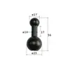 Haste de conexão de cabeça de bola de 17 mm para parafuso de 1/4 suporte de navegação para celular de carro acessório de metal para espelho retrovisor de motocicleta