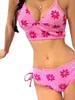Nuevo Traje de Baño de Dos Piezas Sexy para Mujer con Tela de Toalla Floral Tailandesa, Bikini de Moda para Vacaciones en la Playa Estilo Ins