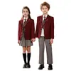 Conjunto de Tres Piezas para Uniforme de Jardín de Infancia, Uniforme Escolar Estilo Británico de Academia para Primavera y Otoño, Uniforme de Clase para Niños, Conjunto de Uniforme de Graduación de Escuela Primaria