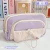 Estojo de lápis nuvem, estojo de lápis com aparência elegante, grande capacidade, caixa de lápis criativa com armazenamento multicamadas para meninas, alunos do ensino fundamental e médio, caixa de papelaria