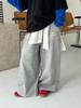 Novedad Primavera 2026 Estilo Coreano Vaqueros Versátiles de Color Claro para Niños y Niñas, Pantalones Largos Rectos Sueltos Lavados con Arena, Modernos