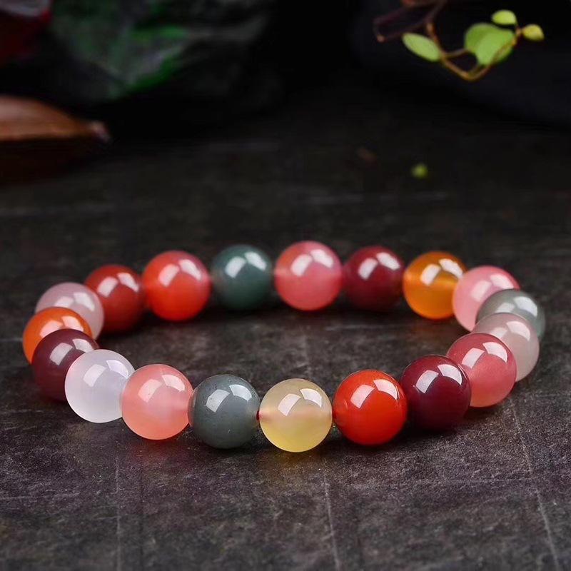 智贝主图_3天然盐源玛瑙手链糖果色玛瑙单圈手串水晶饰品
