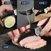 Comercio Exterior Cuchillo de Fruta Plegable Portátil de Acero Inoxidable para Exteriores con Hoja Curva Afilada Alta Dureza Mini Cuchillo Llavero Regalo