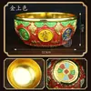 Traga Riqueza e Tesouro, Tigela de Latão, Ornamentos Metálicos Antigos, Coleção de Cobre, Tigela de Liga, Tigela de Bênção de Liga com Flor Finamente Esculpida