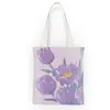 2026 Bolso de Lona Nuevo, Bolso Tote Tulipán Morado Fresco, Gran Capacidad, Bolso de Hombro Versátil