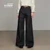 Jeans Azules Oscuros de Pierna Ancha para Mujer 2025 Tendencia Versátil Nuevos Petite Sueltos Adelgazantes Pantalones de Longitud Completa