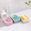 Desagüe de Baño Creativo Caja de Jabón de Doble Capa Caja de Jabón de Plástico Creativa Portátil